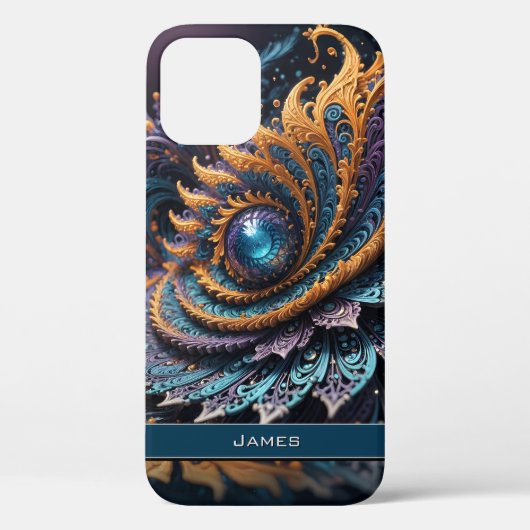 Dragon Eye Modern Abstracte geometrische fractale  Case-Mate iPhone Case (Achterkant)