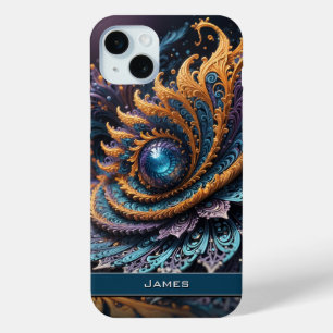 Dragon Eye Modern Abstracte geometrische fractale  iPhone 15 Mini Hoesje