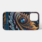 Dragon Eye Modern Abstracte geometrische fractale iPhone Hoesje (Achterkant horizontaal)