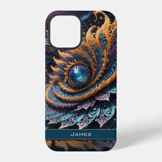 Dragon Eye Modern Abstracte geometrische fractale iPhone Hoesje (Achterkant)