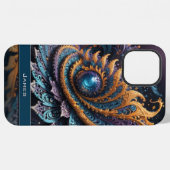 Dragon Eye Modern Abstracte geometrische fractale iPhone Hoesje (Achterkant horizontaal)