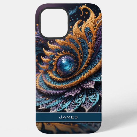 Dragon Eye Modern Abstracte geometrische fractale iPhone Hoesje (Achterkant)