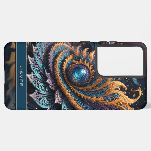 Dragon Eye Modern Abstracte geometrische fractale  Samsung Galaxy Hoesje (Linkerkant)