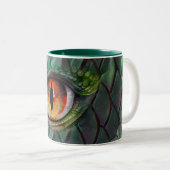 Dragon Eye Mythische Fantasie Tweekleurige Koffiemok (Voorkant rechts)