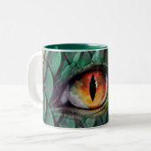 Dragon Eye Mythische Fantasie Tweekleurige Koffiemok (Voorkant links)