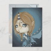 Dragon Fairy briefkaart blue (Voorkant / Achterkant)