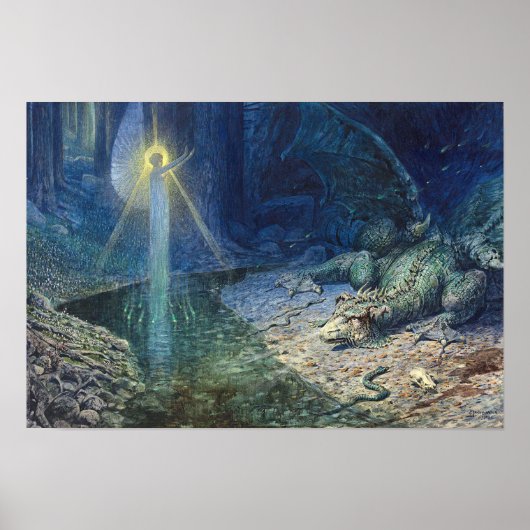 Dragon & Fairy  Fantasy Art Poster (Voorkant)