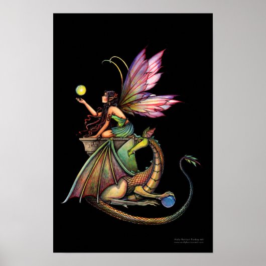 Dragon Fairy Fantasy Print Poster (Voorkant)