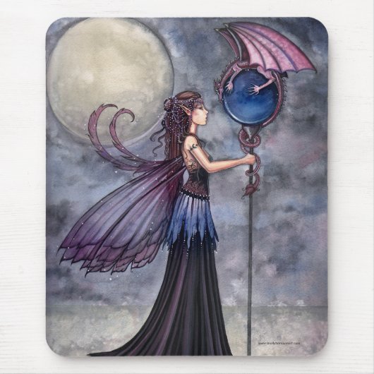 Dragon Fairy Mousepad beroemd gemaakt door Molly H Muismat (Voorkant)