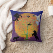Dragon Fairy Unicorn Fantasy Tree en Full Moon Kussen (Deken)