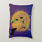 Dragon Fairy Unicorn Fantasy Tree en Full Moon T Accent Kussen (Achterkant (Verticaal))