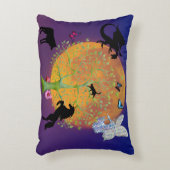 Dragon Fairy Unicorn Fantasy Tree en Full Moon T Accent Kussen (Voorkant(Verticaal))