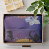 Dragon Fairy Unicorn Fantasy Tree en Full Moon Tissuepapier (Geschenk)
