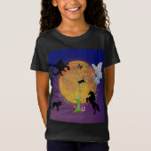 Dragon Fairy Unicorn Magical Fantasy Tree & Moon T-shirt (Voorkant)