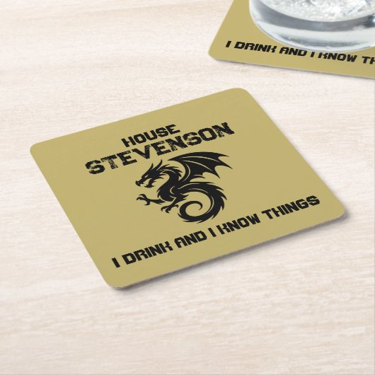 Dragon Familie Logo Kartonnen Onderzetters (Schuin)
