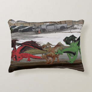 Dragon Family Accent Pillow Kussen