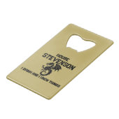 Dragon Family Logo  Creditkaart Flessenopener (Voorkant Gekanteld)