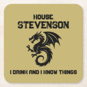 Dragon Family Logo  Kartonnen Onderzetters (Voorkant)