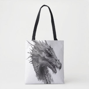 Dragon Fantastische wilde Natuur Dierenillustratie Tote Bag