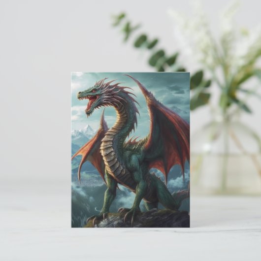 Dragon Fantasy Art Briefkaart (Staand voorkant)