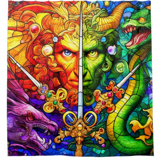 Dragon Fantasy Art Douchegordijn (Voorkant)