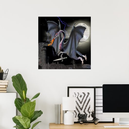Dragon fantasy art poster (Thuiskantoor)