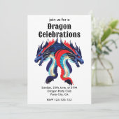 Dragon Fantasy Art Whimsical Dragon Celebrations Kaart (Staand voorkant)
