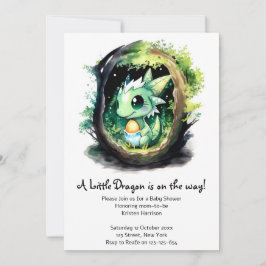 Dragon Fantasy Baby shower Kaart