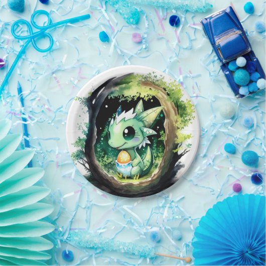 Dragon Fantasy Baby shower Papieren Bordje (Feest)