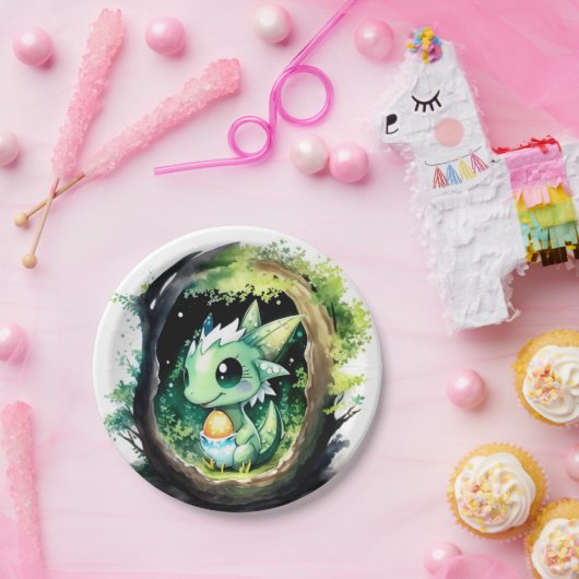 Dragon Fantasy Baby shower Papieren Bordje (Feest)