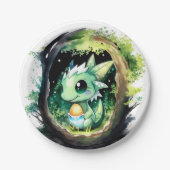 Dragon Fantasy Baby shower Papieren Bordje (Voorkant)