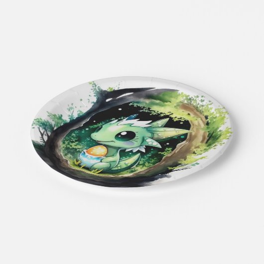 Dragon Fantasy Baby shower Papieren Bordje (Gekanteld)