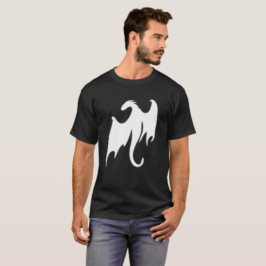 Dragon Fantasy Book Nerd Geek Dragons Silhouette T-shirt (Voorkant volledig)