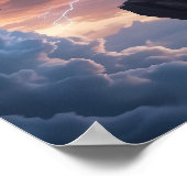 Dragon Fantasy Cliff Lightning Poster (Hoek)