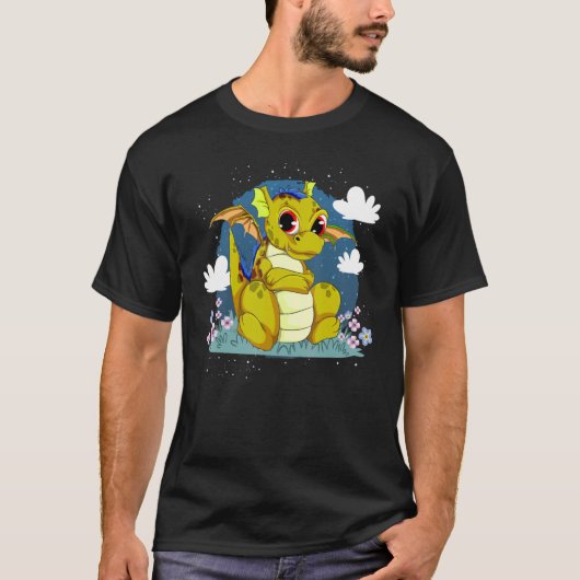Dragon Fantasy Creature Dier Leuke Draak T-shirt (Voorkant)