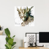 Dragon Fantasy Dierenschilderij Wildlife Outdoors Poster (Thuiskantoor)