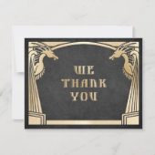 Dragon Fantasy Modern Deco Wedding Bedankkaart (Voorkant)