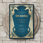 Dragon Fantasy Modern Deco Wedding Kaart