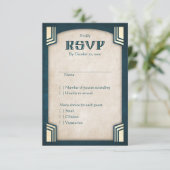 Dragon Fantasy Modern Deco Wedding RSVP Kaartje (Staand voorkant)