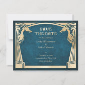 Dragon Fantasy Modern Deco Wedding Save The Date (Voorkant)