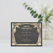 Dragon Fantasy Modern Deco Wedding Save The Date (Staand voorkant)