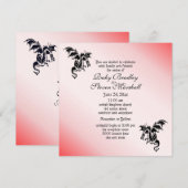 Dragon Fantasy Rode bruiloft uitnodiging (Voorkant / Achterkant)