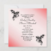 Dragon Fantasy Rode bruiloft uitnodiging (Voorkant)