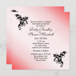 Dragon Fantasy Rode bruiloft uitnodiging