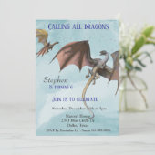 Dragon Fantasy Serpent Birthday Party Child Kaart (Staand voorkant)