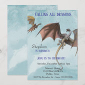 Dragon Fantasy Serpent Birthday Party Child Kaart (Voorkant / Achterkant)