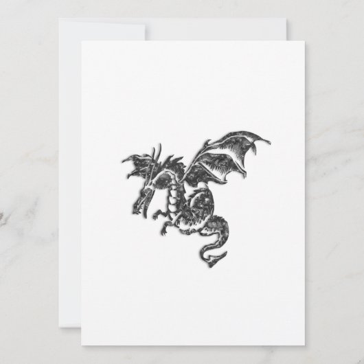 Dragon Fantasy White Vrijgezellenfeest Kaart (Achterkant)