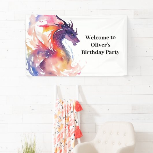Dragon Fantasyland Avontuur Verjaardagsbanner Spandoek (Insitu)