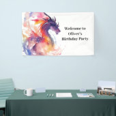 Dragon Fantasyland Avontuur Verjaardagsbanner Spandoek (Beurs)