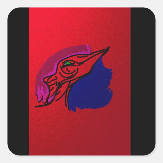 Dragon Fashionista  Vierkante Sticker (Voorkant)